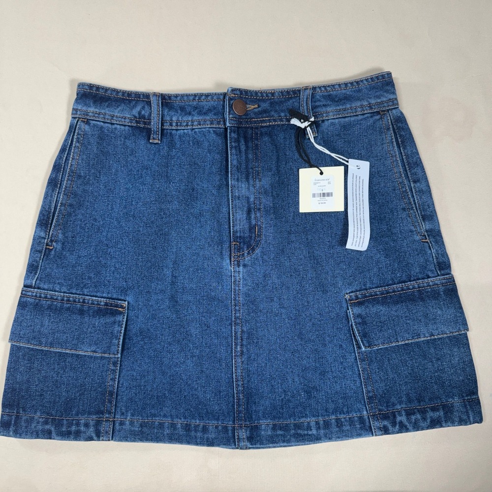 Francesca's tgla Denim Cargo Utility Mini Skirt Size Small Classic Casual‎ NWT